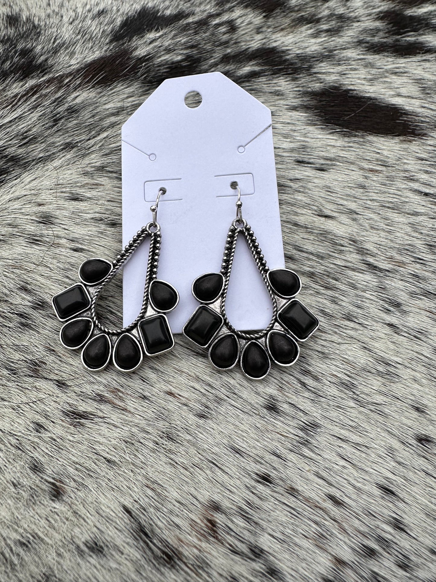 Black Teardrop Earrings