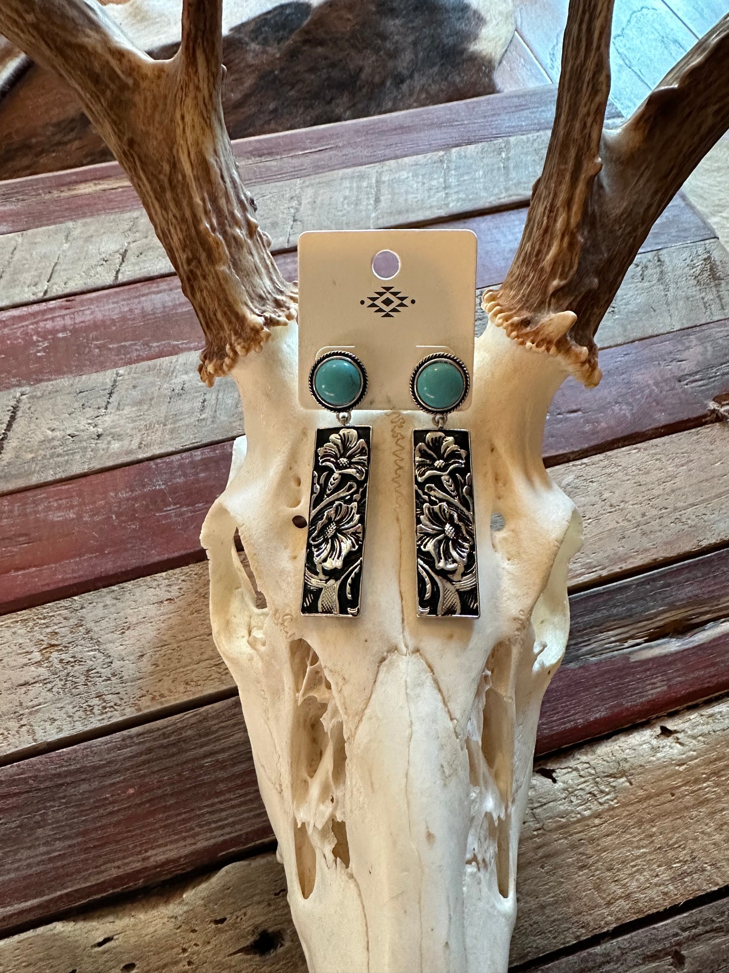 Turquoise Flower Drop Earrings