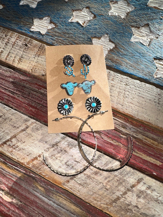 Hoop and Stud Earring Set.