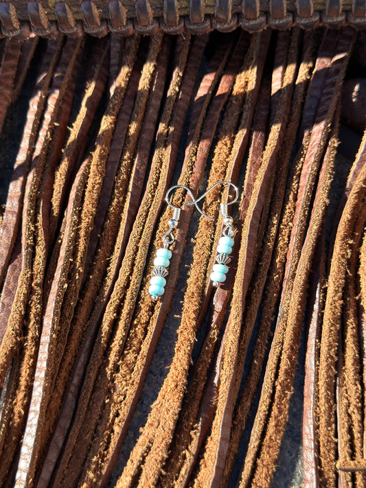 Mini Turquoise Magnesite Dangle Earrings